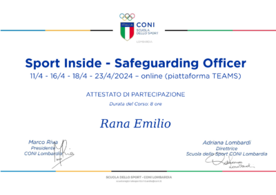 cosa fa il safeguarding officer rana emilio